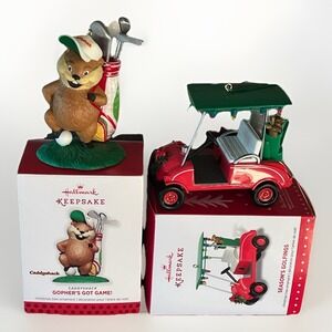 2 Hallmark Keepsake Ornaments Gopher Got Game from Caddyshack & Golf Cart 2013